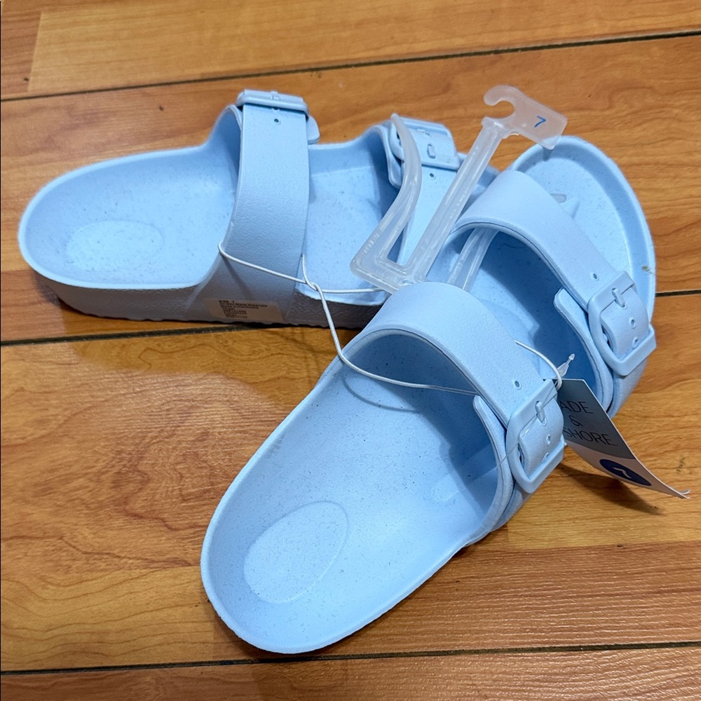 Shade & Shore Sky Blue Slide Sandals